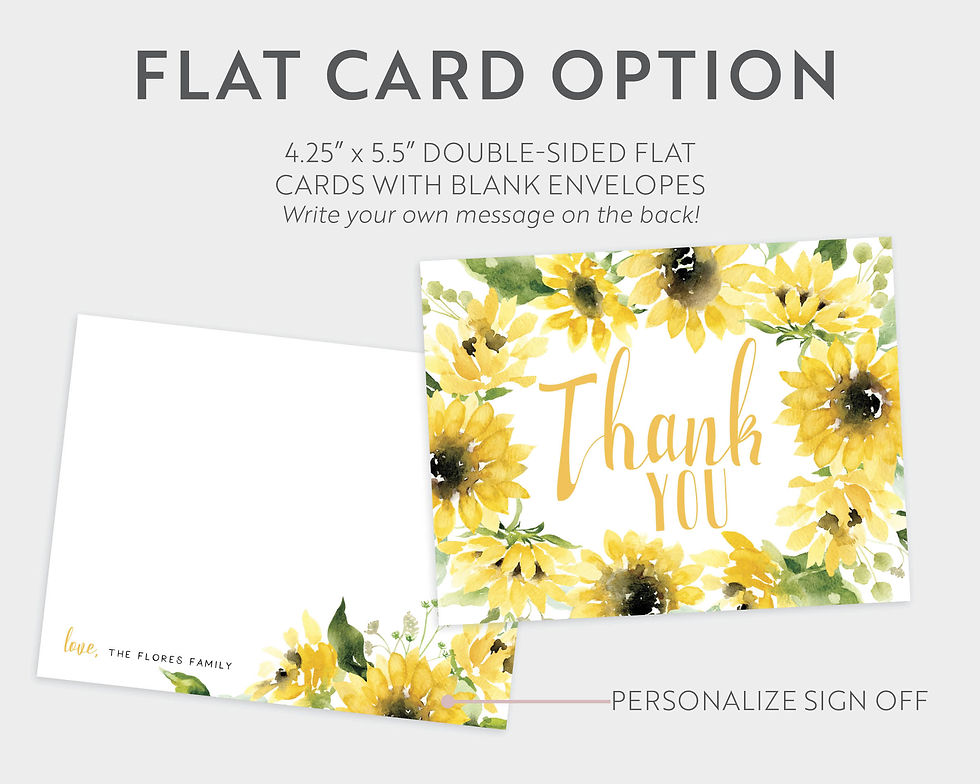 Thumbnail: Sunflower and Greenery Thank You Card