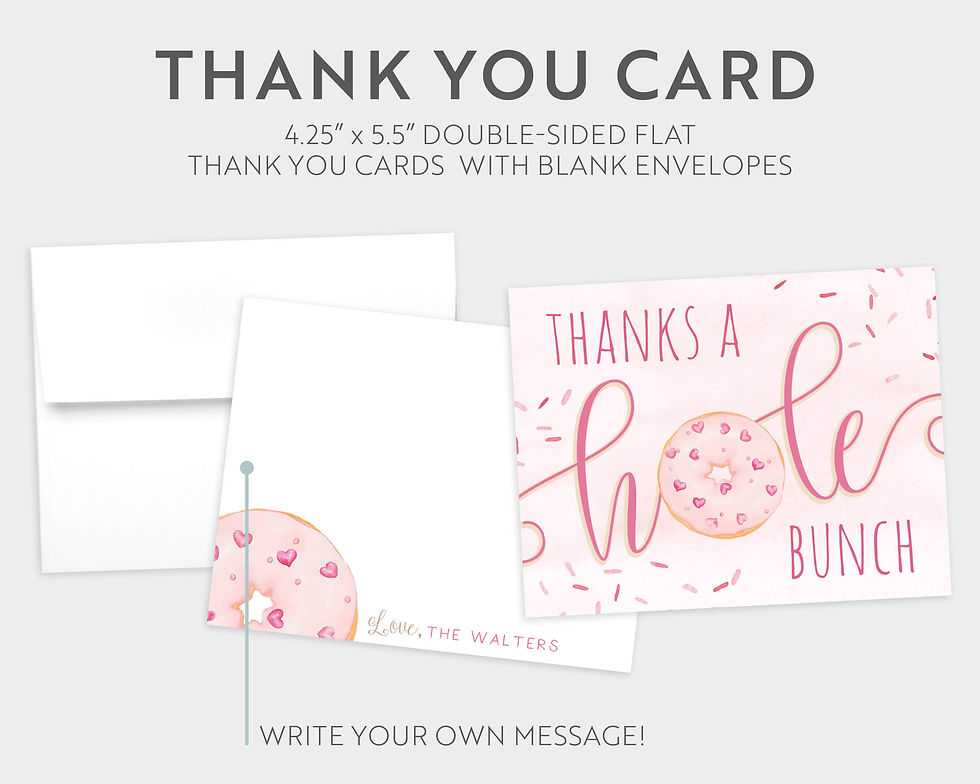 Thumbnail: Two Sweet Pink Donut Birthday Invitation