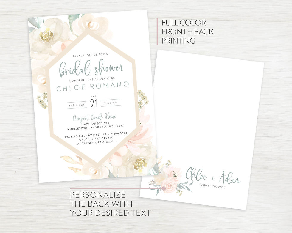 Thumbnail: Boho Feminine Florals Bridal Shower Invitation