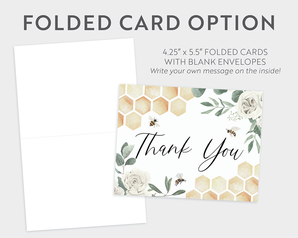Thumbnail: BEATRICE | Bees and Floral Thank You Card
