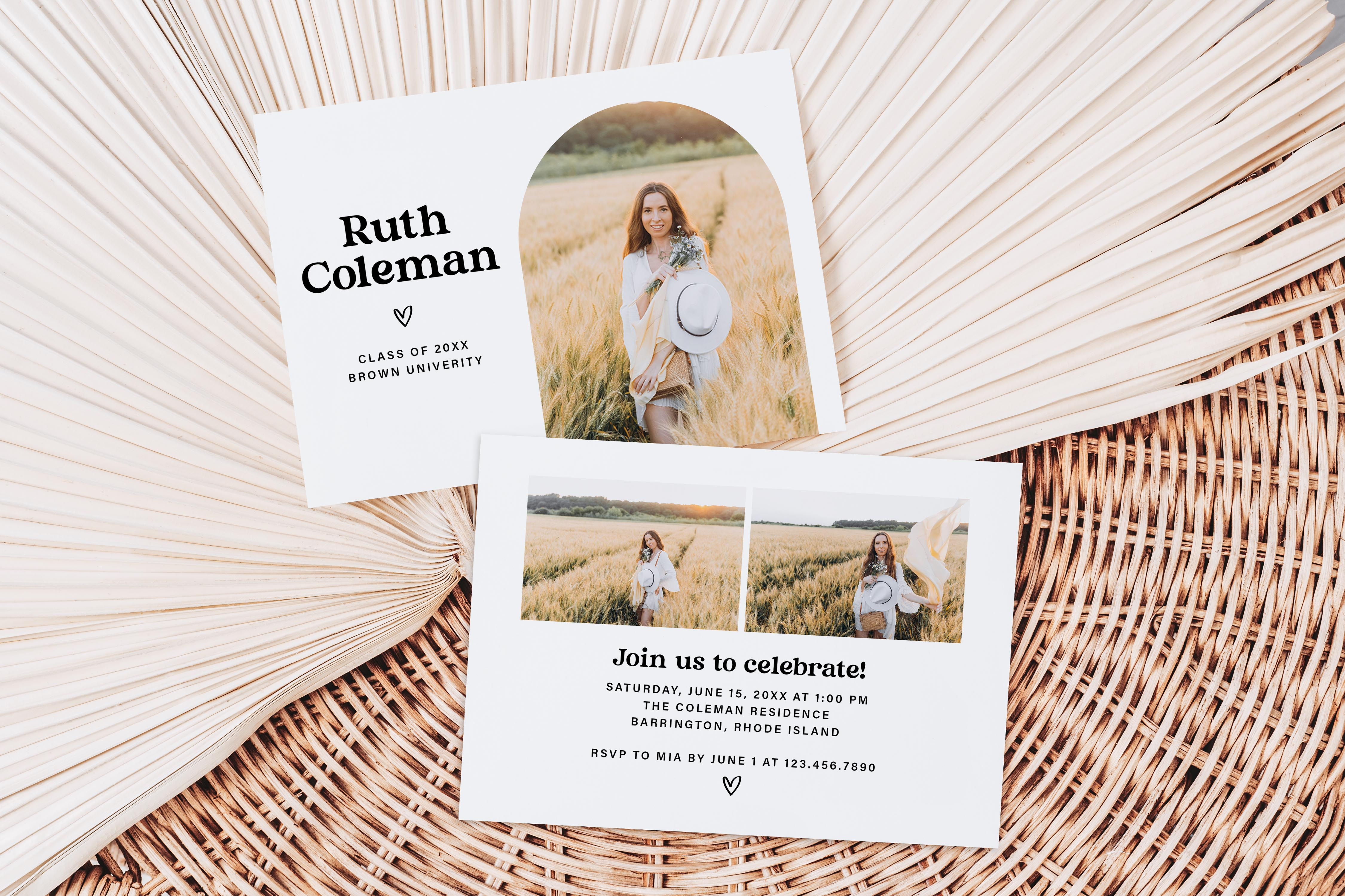 RUTH | Minimalist Announcement Party Invitation