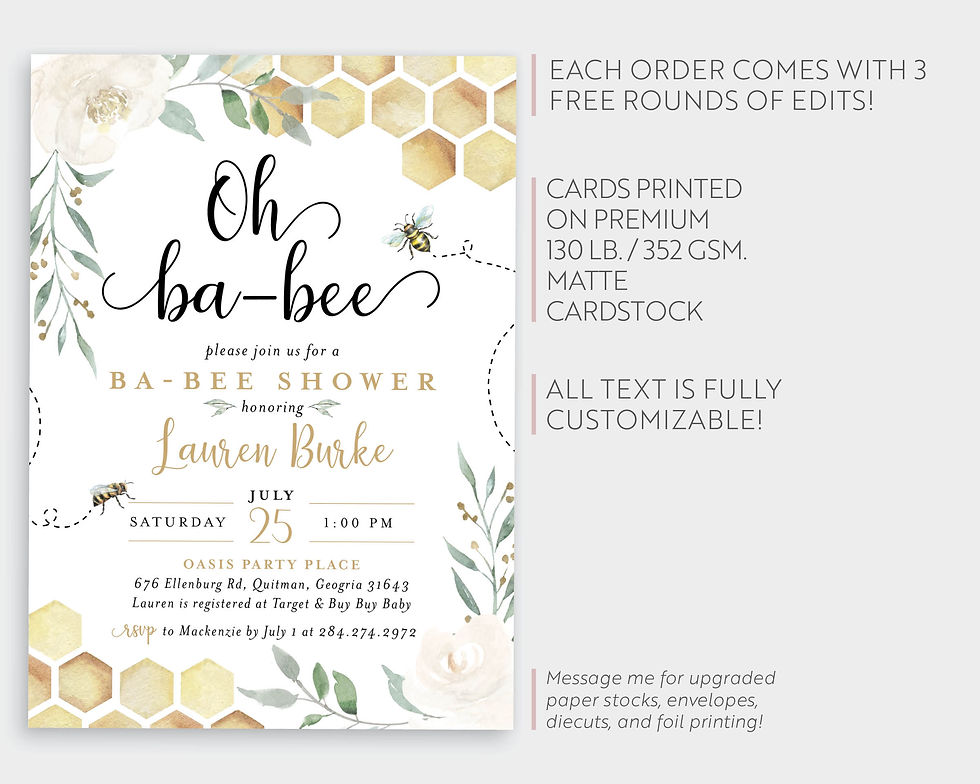 Thumbnail: Oh Ba-bee Baby Shower Invitation