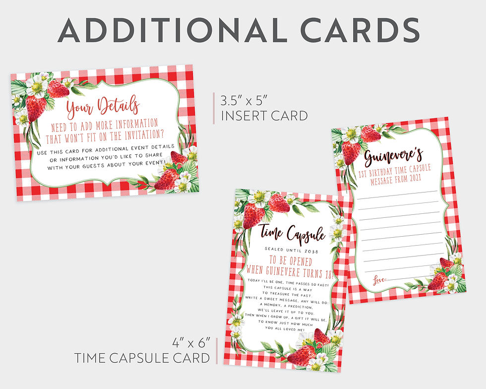 Thumbnail: Berry Sweet Strawberry Birthday Invitation