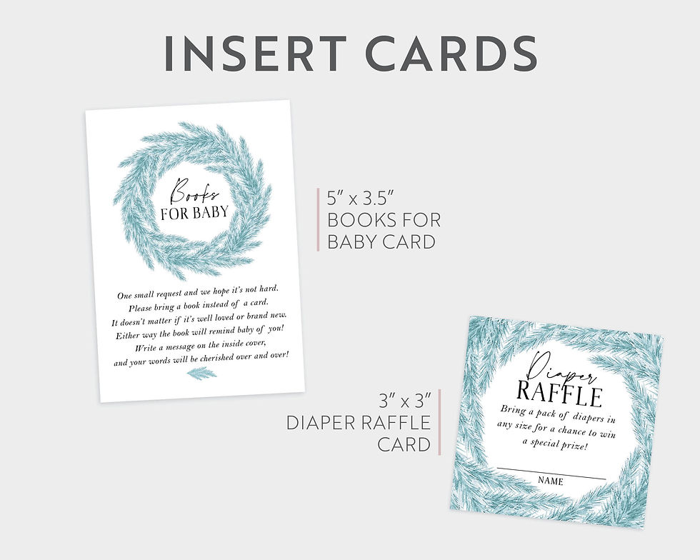 Thumbnail: Baby it's Cold Outside Winter Blue Pine Wreath Baby Shower Invitation