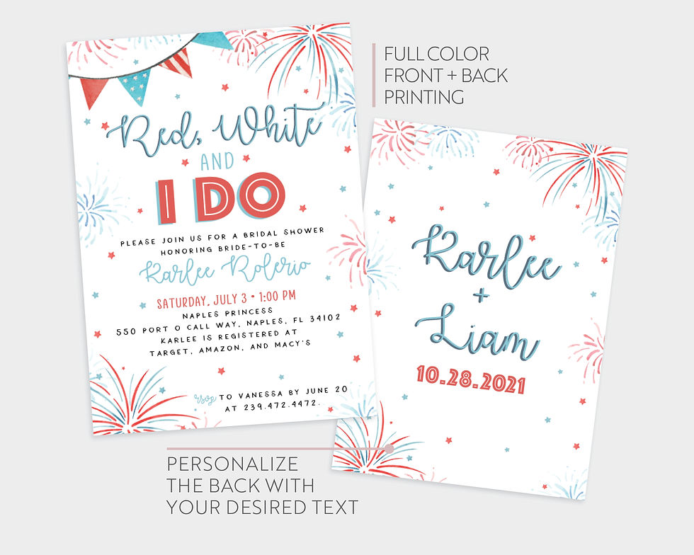 Thumbnail: Red White and I do Patriotic Bridal Shower Invitation