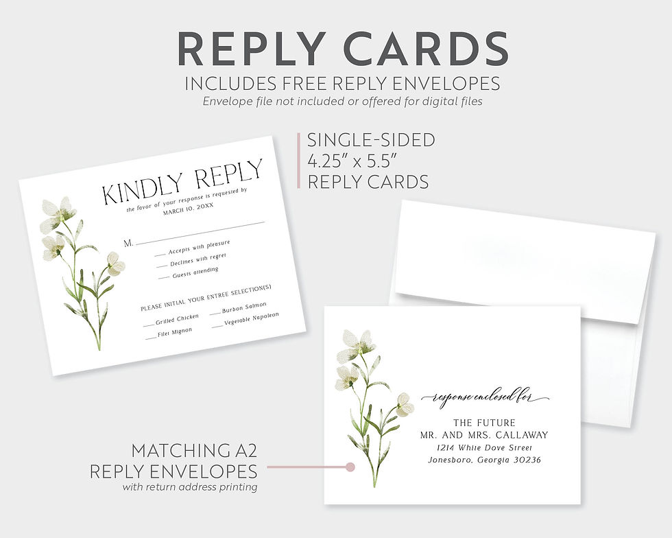 Thumbnail: DELILAH | White Floral and Greenery Wedding Invitation Suite