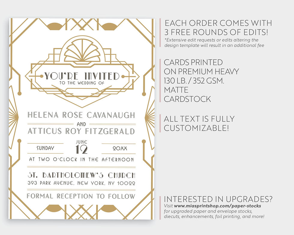 Thumbnail: Great Gatsy Art Deco Vintage Wedding Invitation Suite