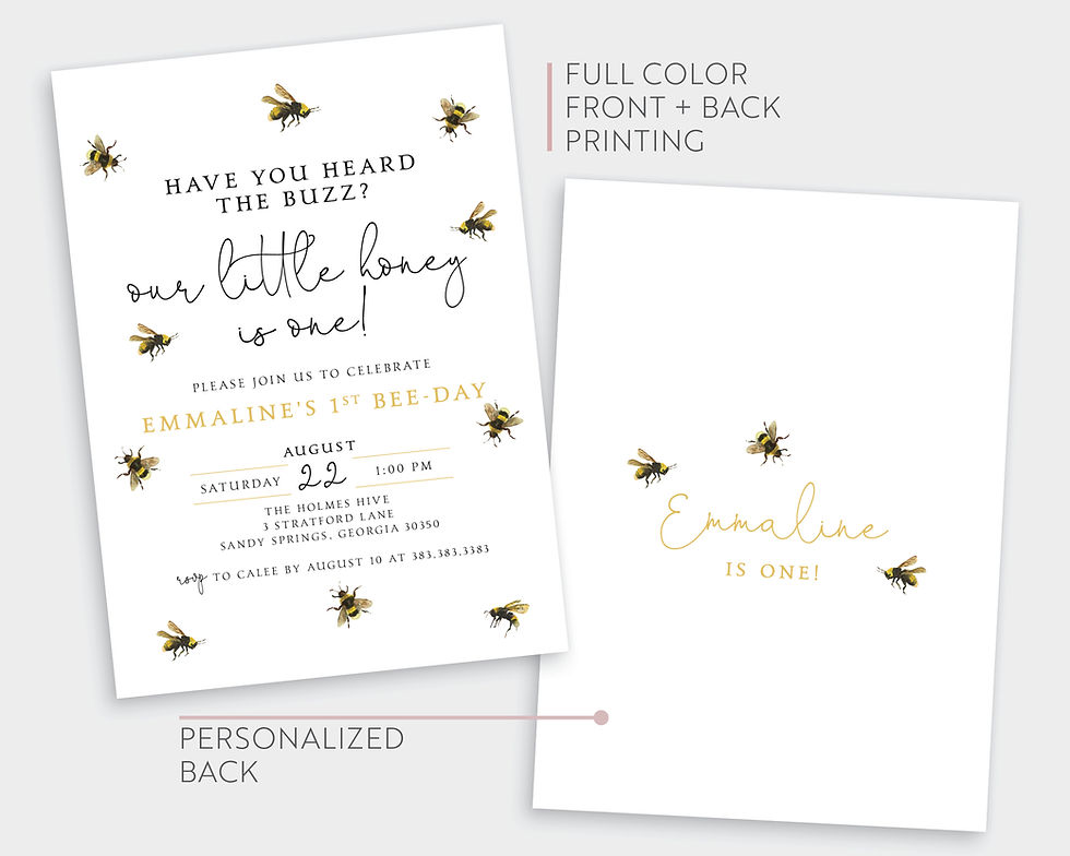 Thumbnail: Minimal and Modern Have You Heard the Buzz? Bee Birthday Invitation