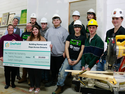 OnePoint Association of REALTORS® Launch 'Foundations for the Future', a $146,000 Regional Program Supporting Skilled Trades, Youth and Housing