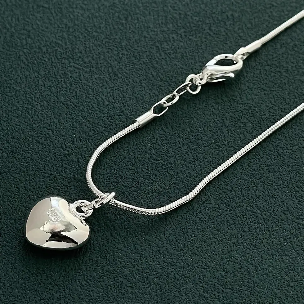 Thumbnail: fashion 925 sterling silver designer jewelry lovely heart pendant with snake bon