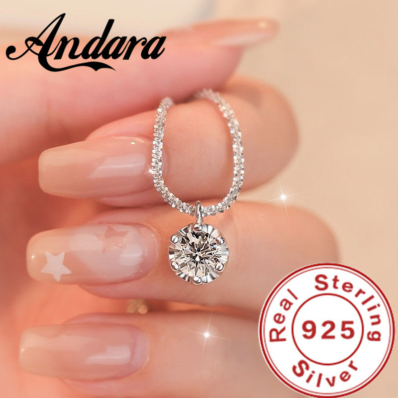 Thumbnail: Andara Luxury 925 Sterling Silver AAAAA Zircon Pendant Necklace Fashion Italian 