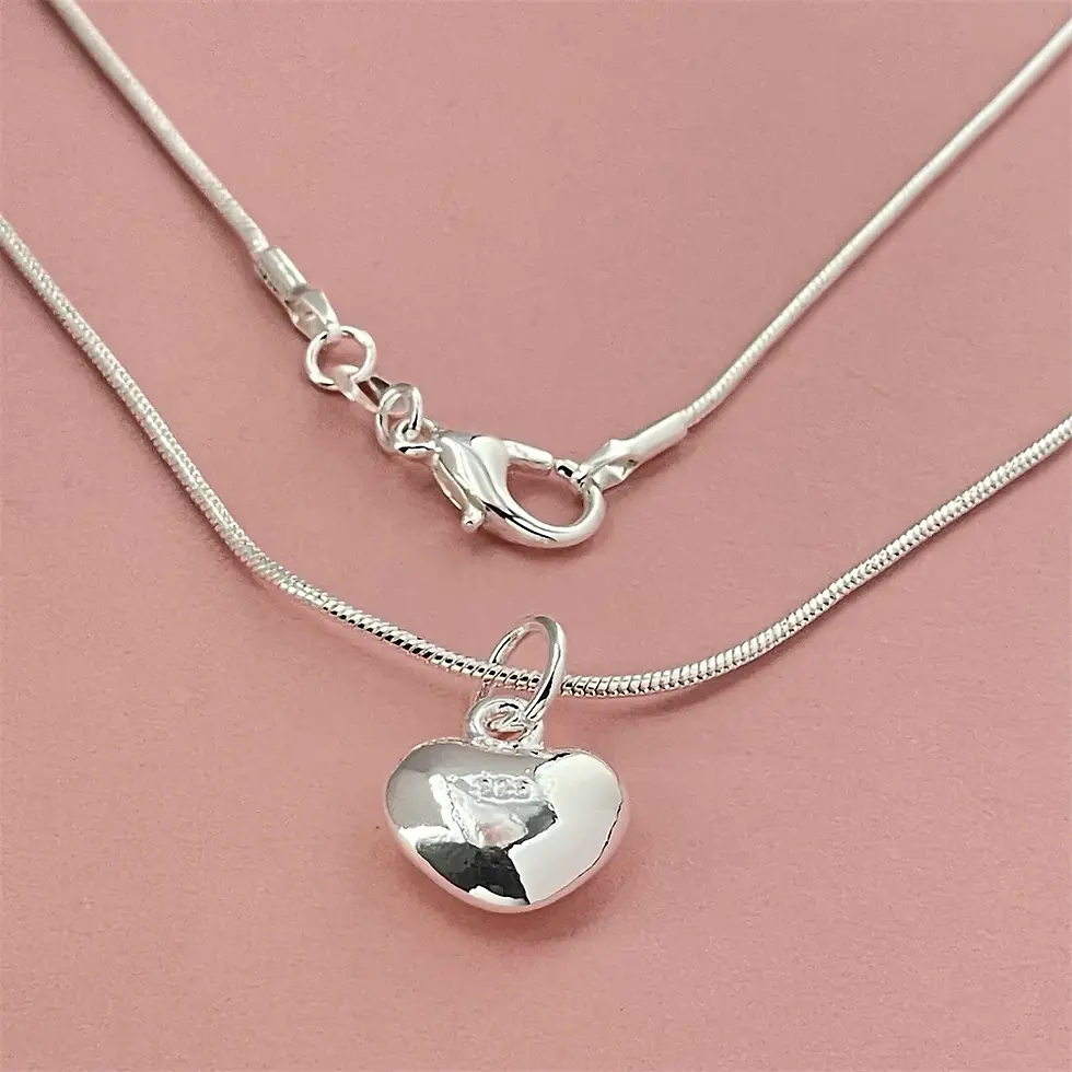 Thumbnail: fashion 925 sterling silver designer jewelry lovely heart pendant with snake bon