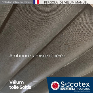 Fabrication sur mesure la pergola ID3 vélum pensée pour vous