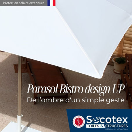 Parasol design pour terrasse : découvrez le PARASOL SOCOTEX Bistro design UP