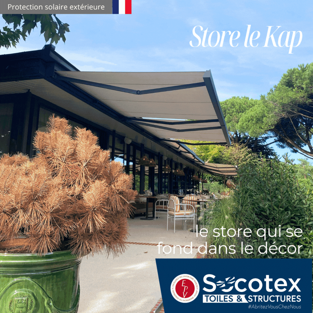 Store coffre Le Kap – Design minimaliste, grandes dimensions