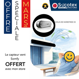 Mars 2026 : profitez de votre store Socotex avec capteur vent offert