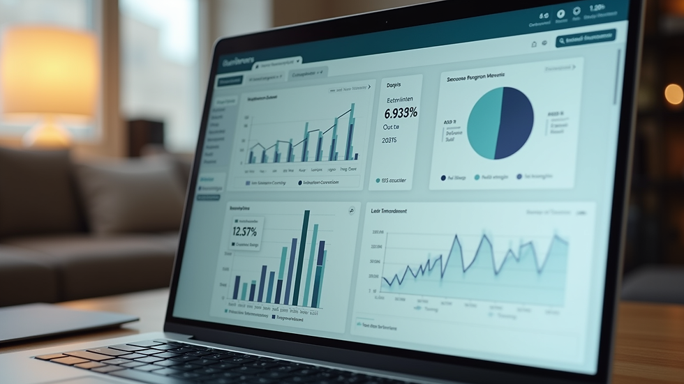 Close-up view of a laptop screen showing recruitment software dashboard