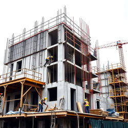 constructions workers working on buildings