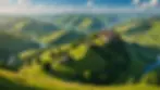 Close-up view of a richly detailed landscape representing a character's environment