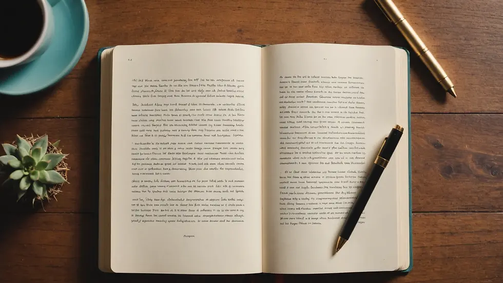 Close-up view of an open journal with motivational quotes