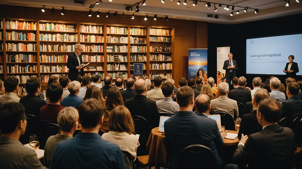Book launch event with enthusiastic readers