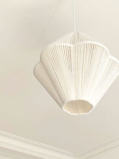 second soleil lampe en laine suspension fait main artisanat France Nantes pièce unique slow design upcycling écoresponsable