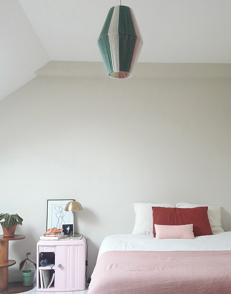 second soleil lampe en laine suspension fait main artisanat France Nantes pièce unique slow design upcycling écoresponsable