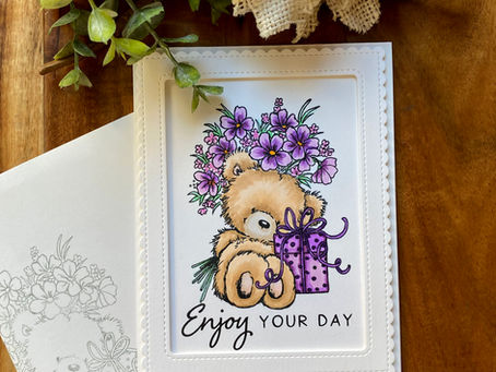 Teddy with Present Enjoy Your Day