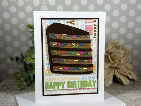 Slice of Cake with Sprinkles Happy Birthday