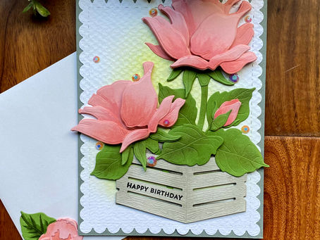 Lovely Layered Pink Rose Happy Birthday