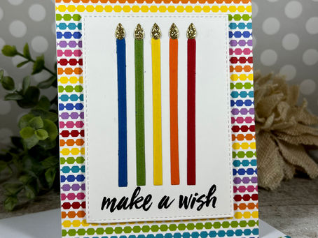 Rainbow Tall Candles Make a Wish