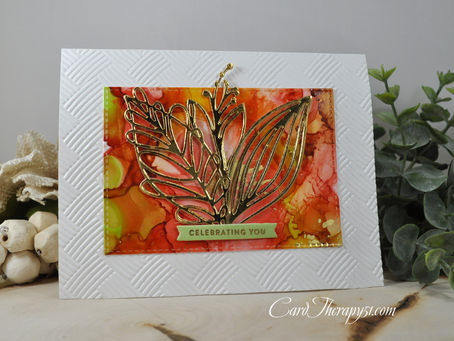Alcohol Ink Golden Leaves Celebrating You