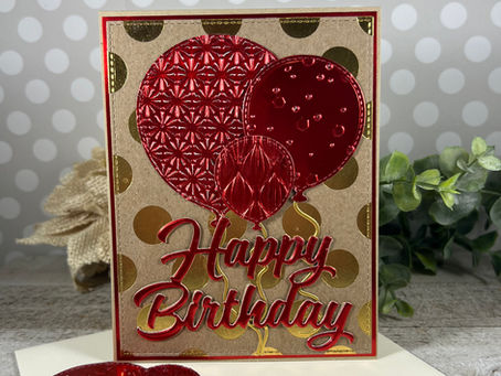 Red Mirror Embossed Balloons Happy Birthday