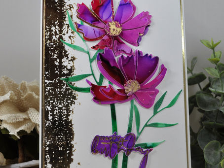 Alcohol Ink Cosmos Happy Birthday