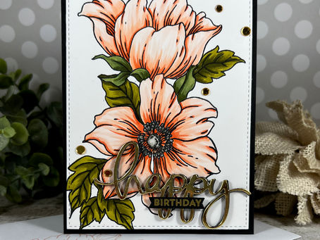 Soft Peach Statement Flower Happy Birthday