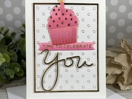 Foiled Cupcake Time to Celebrate You