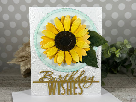 Yellow Sunflower with Line-It Up Birthday Wishes