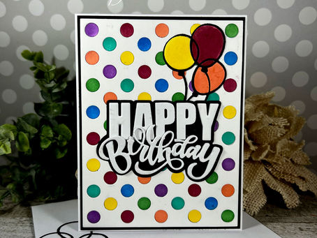 Rainbow Polka Dot Background Happy Birthday