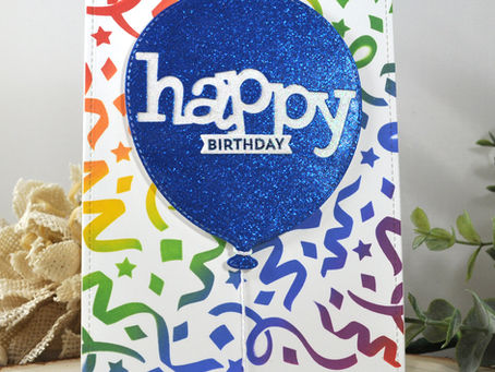 Streamer Background Happy Birthday Balloon