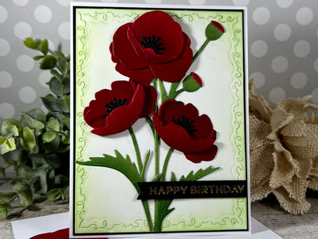 Deep Red Poppies Happy Birthday