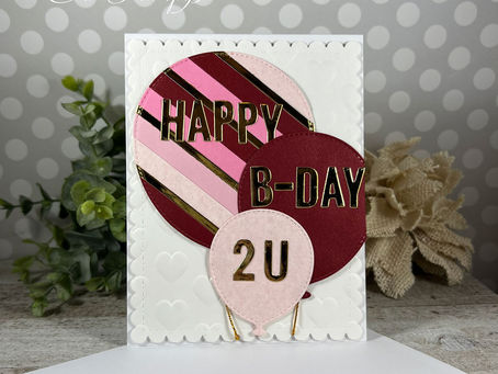 Striped Balloon Happy B-Day 2U