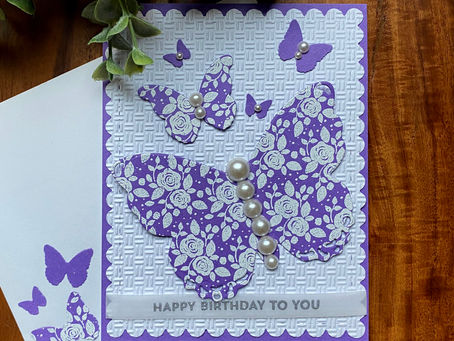 Floral Patterned Butterfly Happy Birthday to You