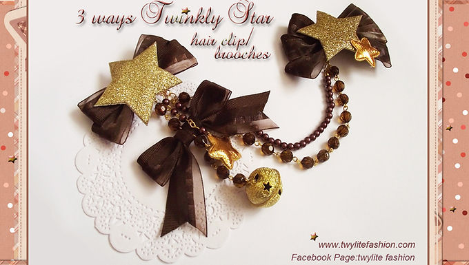 3 ways Twinkly Star hair clip/brooches - Christmas Accessories