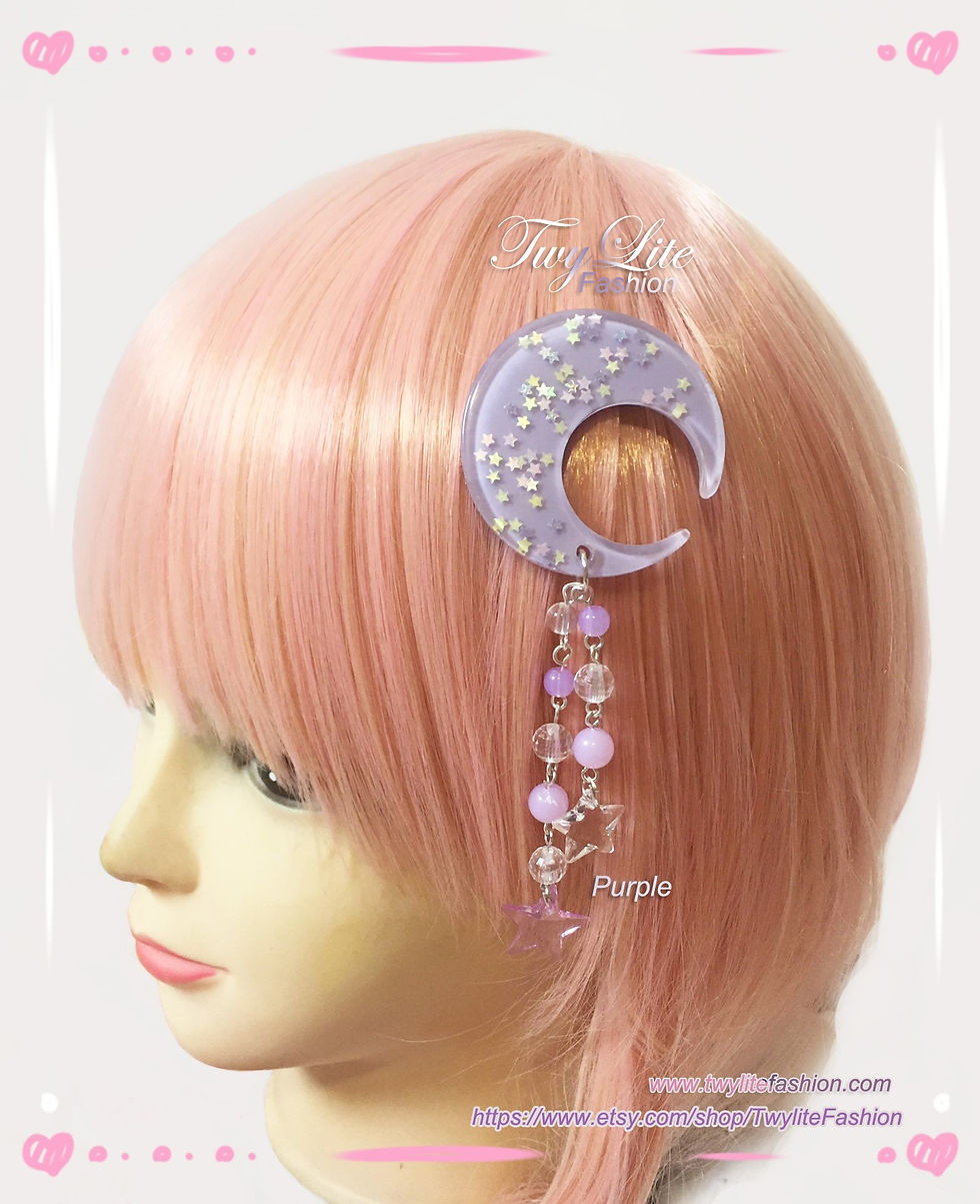 Thumbnail: Pastel Moon & Star Dangle Hair clips