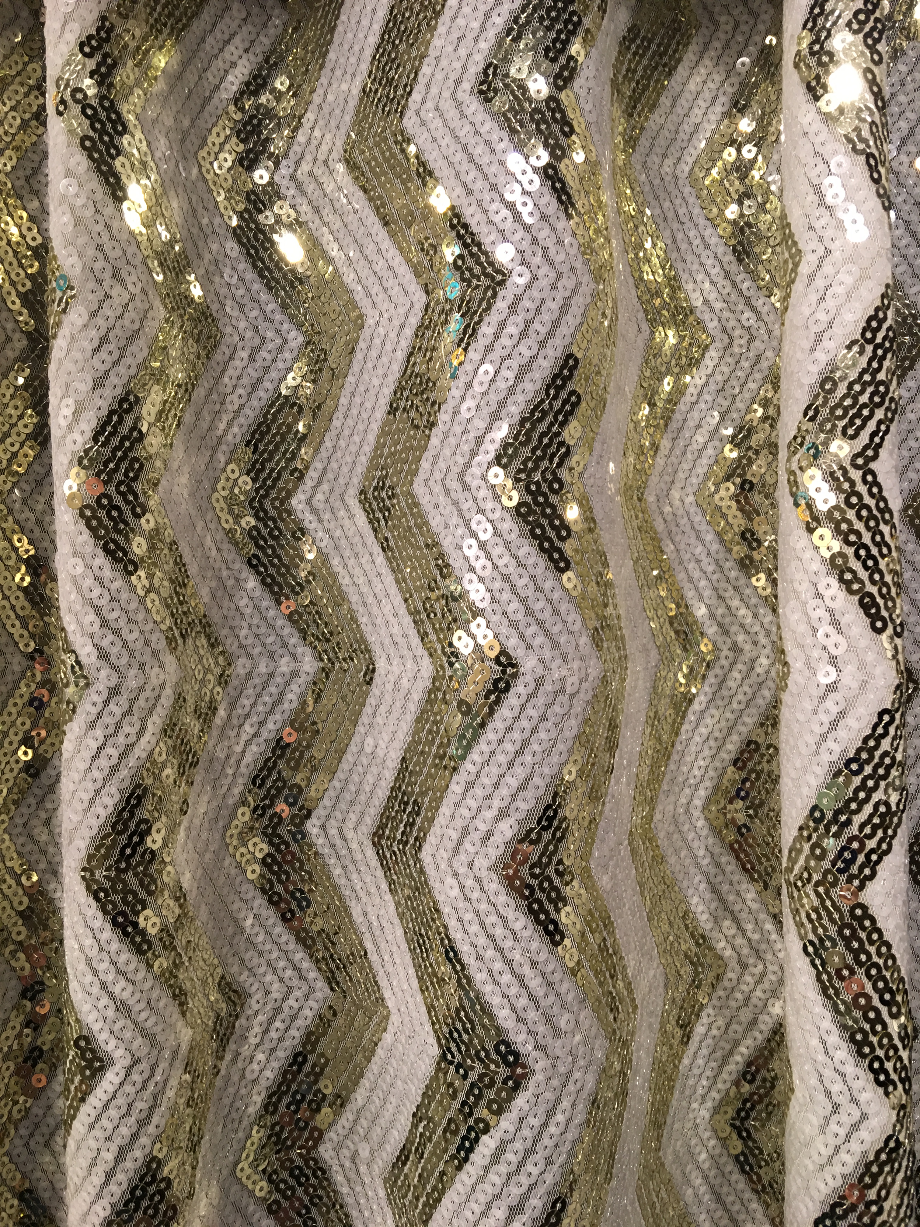 Gold and White Sequin