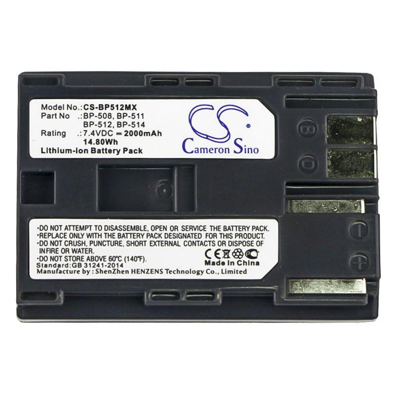 Thumbnail: Canon BP-512 2000mAh Replacement Battery
