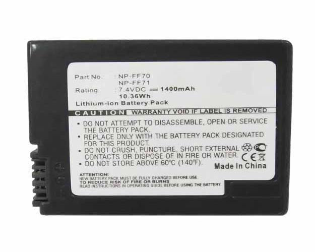 Thumbnail: Sony DCR-TRV19 1400mAh Replacement Battery (49.10 x 40.80 x 24.20mm)