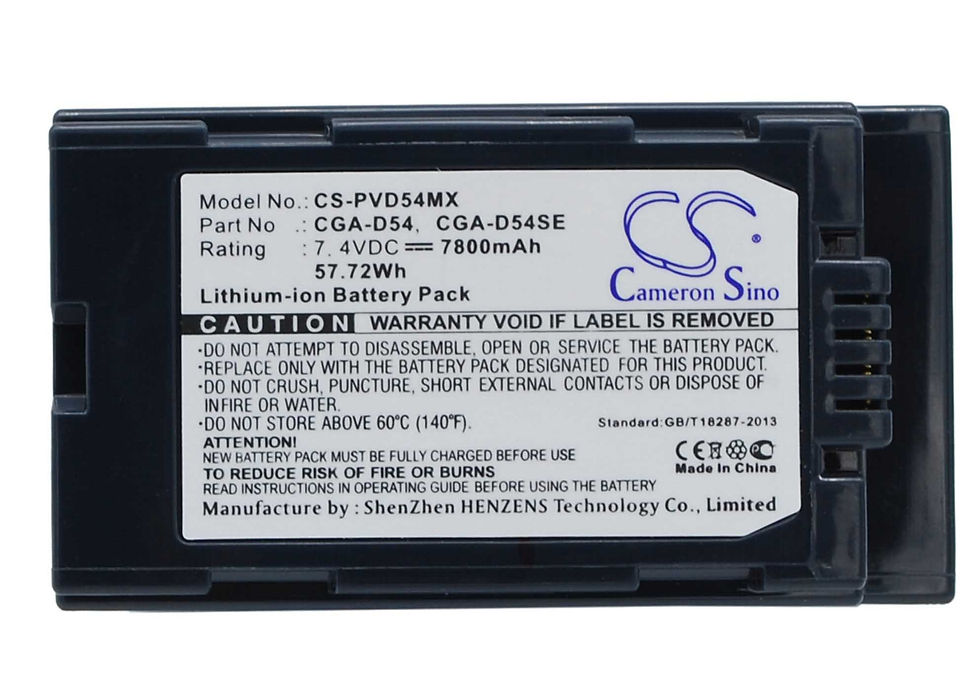 Thumbnail: Panasonic VW-VBD55 7800mAh Replacement Battery
