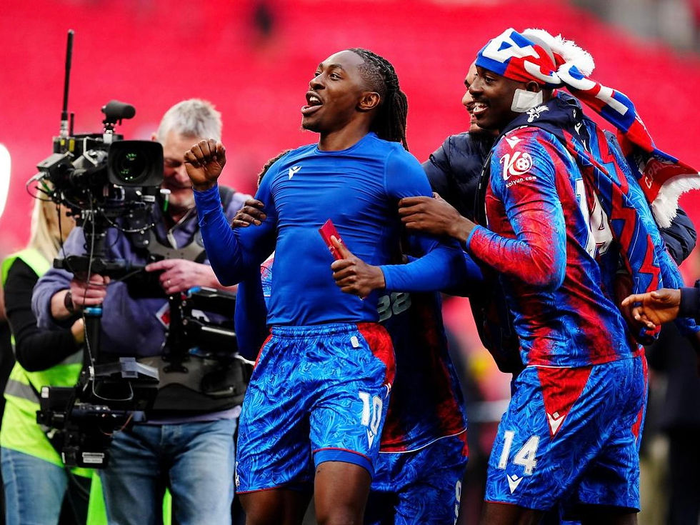 Ebere Eze celebrating Crystal Palace’s FA Cup win