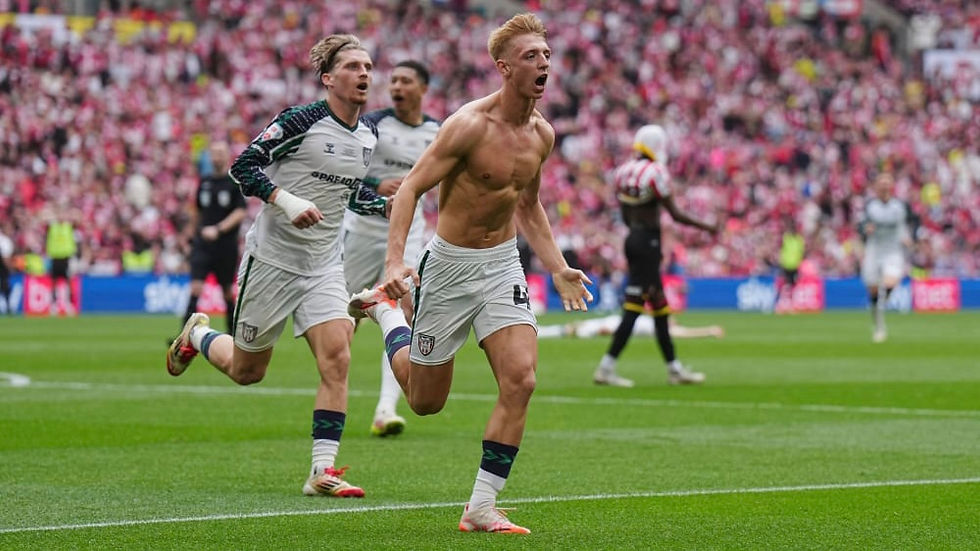 Tom Watson celebrates promotion-winning goal for Sunderland.